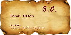Bendi Ozmin névjegykártya